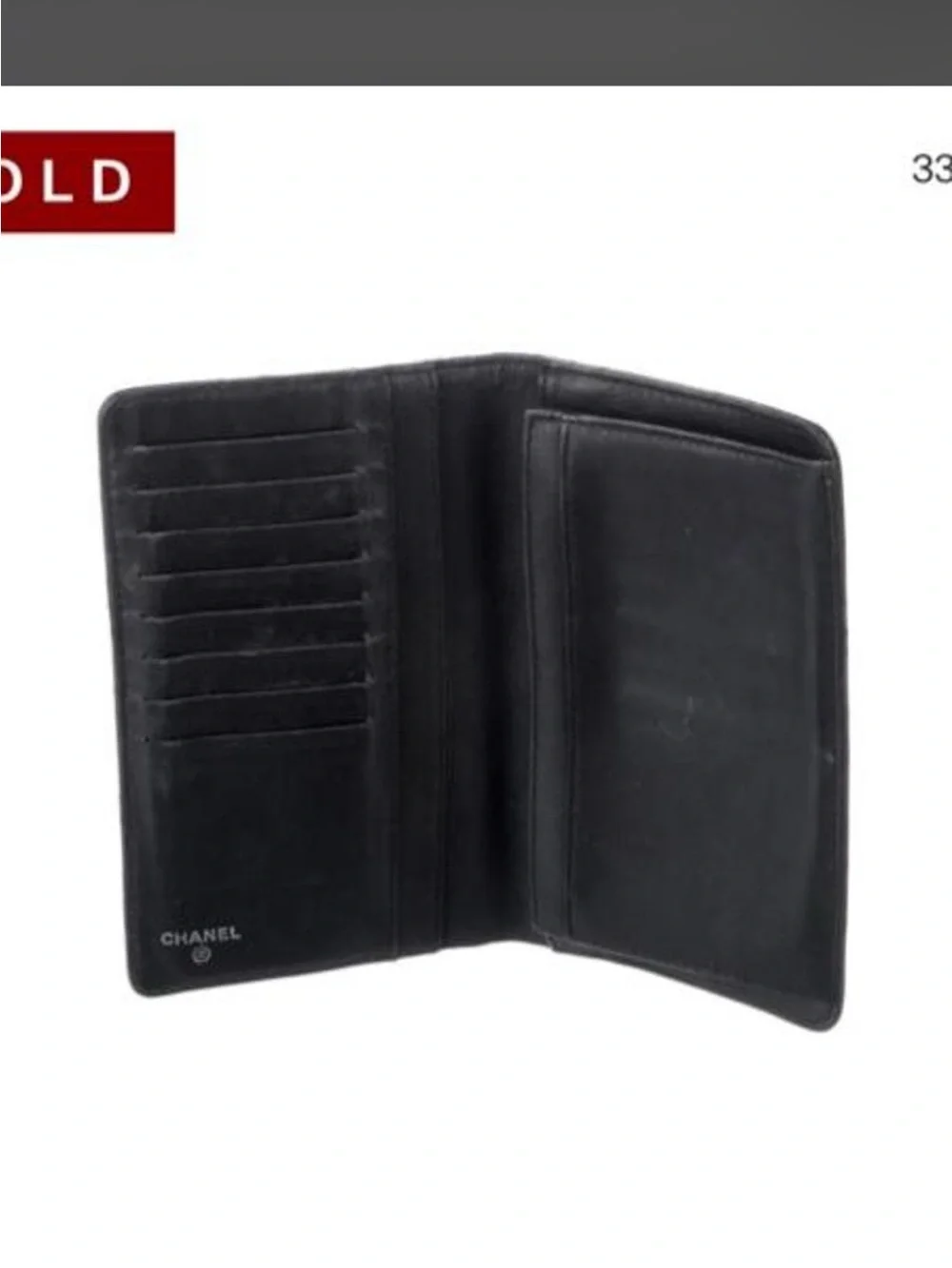 CHANEL Bifold Black Quilted Patent Leather Wallet with Silver CC Logo